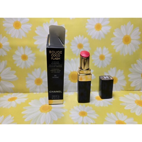 CHANEL ROUGE COCO FLASH HYDRATING VIBRANT SHINE LIP COLOUR 91 BOHEME - Picture 1 of 8